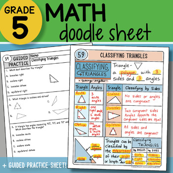 Preview of Math Doodle - Classifying Triangles - So EASY to Use! PPT Included!