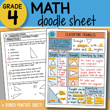 Preview of Math Doodle - Classifying Trianlges - So EASY to Use! PPT Included!