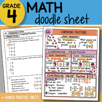 Preview of Doodle Sheet - Comparing Fractions - So EASY to Use! PPT Included