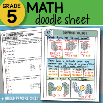 Preview of Math Doodle - Comparing Volumes - So EASY to Use! PPT Included!