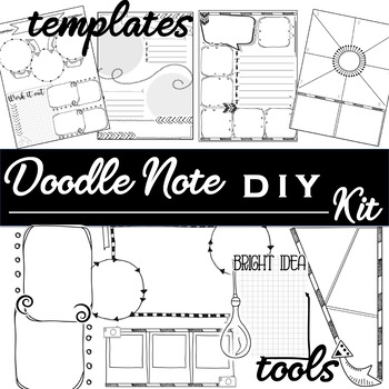Preview of Doodle Notes DIY Template Kit with Clipart