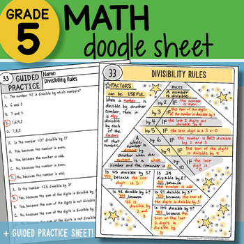 Preview of Math Doodle - Divisibility Rules - So EASY to Use! PPT Included!