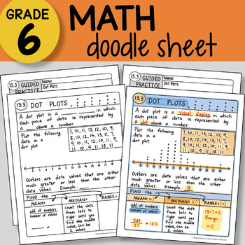 Preview of Math Doodle Sheet - Dot Plots - EASY to Use Notes - PowerPoint included!