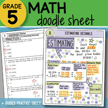 Preview of Math Doodle - Estimating Decimals - So EASY to Use! PPT Included!