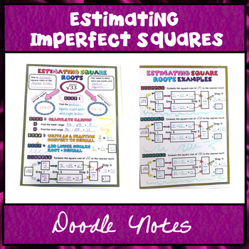 Preview of Doodle Notes:  Estimating Imperfect Square Roots to the nearest tenth