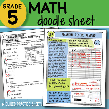 Preview of Math Doodle - Financial Record Keeping - So EASY to Use! PPT Included!