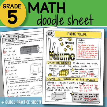Preview of Math Doodle - Finding Volume - So EASY to Use! PPT Included!
