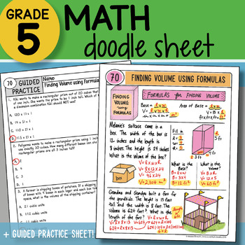 Preview of Math Doodle - Finding Volume Using Formulas - So EASY to Use!
