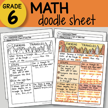 Preview of Doodle Sheet - Forming Triangles - EASY to Use Notes - PPT included!