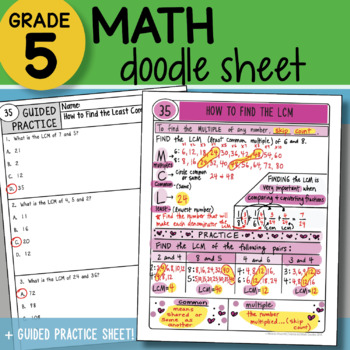 Preview of Math Doodle - How to Find the LCM - So EASY to Use! PPT Included!