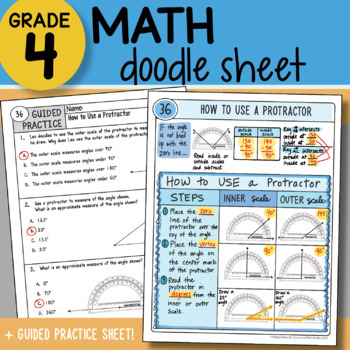 Preview of Math Doodle - How to Use a Protractor - So EASY to Use! PPT Included!