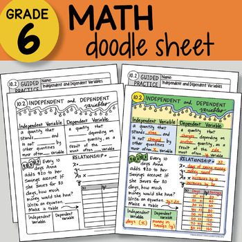Preview of Doodle Sheet - Independent and Dependent Variables - EASY to Use Notes w PPT