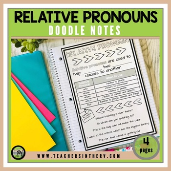 Preview of Doodle Notes | Interactive Notebooks | Relative Pronouns