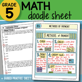 Preview of Math Doodle - Methods of Payment - So EASY to Use! PPT Included!