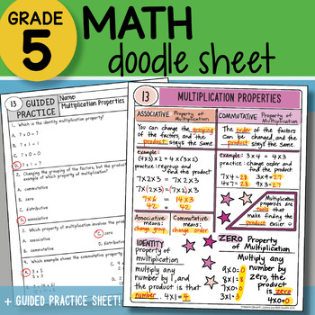 Preview of Math Doodle - Multiplication Properties - So EASY to Use! PPT Included