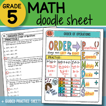 Preview of Math Doodle - Order of Operations - So EASY to USE! PPT Included!
