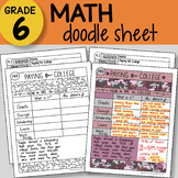 Math Doodle Sheet - Paying for College - EASY to Use Notes
