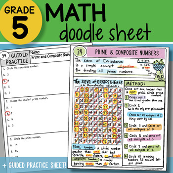 Preview of Math Doodle - Prime & Composite Numbers - So EASY to Use! PPT Included!