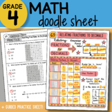 Doodle Sheet - Relating Fractions to Decimals - So EASY to Use! PPT Included