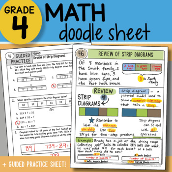 Preview of Math Doodle - Review of Strip Diagrams - So EASY to Use! PPT Included