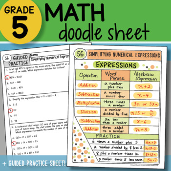 Preview of Math Doodle - Simplifying Numerical Expressions - So EASY to Use! PPT Included!