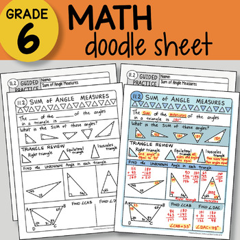 Preview of Doodle Sheet  - Sum of Angle Measures - EASY to Use Notes - PPT included!