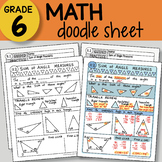 Doodle Sheet  - Sum of Angle Measures - EASY to Use Notes 