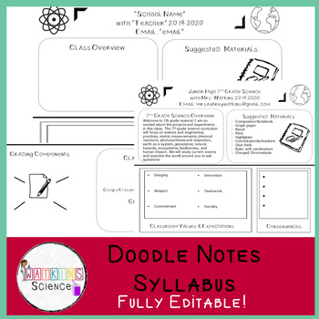 Preview of Doodle Notes Syllabus (Fully Editable)