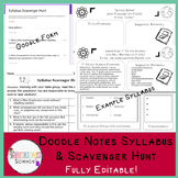 Doodle Notes Syllabus & Scavenger Hunt Bundle (Google Driv