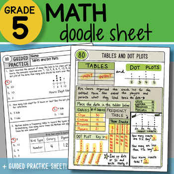 Preview of Math Doodle - Tables & Dot Plots - So EASY to Use! PPT Included!