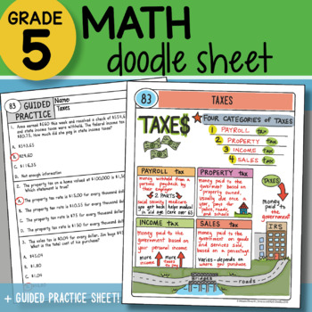 Preview of Math Doodle - Taxes - So EASY to Use! PPT Included!
