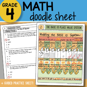 Preview of Math Doodle - The Base Ten System - So EASY to Use! PPT Included!