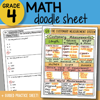 Preview of Math Doodle - The Customary Measurement System - So EASY to Use!