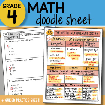 Preview of Math Doodle - The Metric Measurement System - So EASY to Use! PPT Included