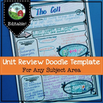 Preview of Doodle Notes Unit Review Template (For any subject)