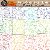 Doodle Paper: Back to School Ombre Bright Lines