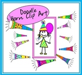 Doodle Party Horns Clip Art