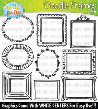 Preview of Doodle Picture Frames Clipart Set 2 {Zip-A-Dee-Doo-Dah Designs}