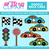 Doodle Race Cars Clip Art (Digital Use Ok!)