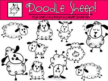 Preview of Doodle Sheep! Sheep Clip Art - Lambs