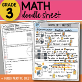 Doodle Sheet - Equivalent Fractions - EASY to Use Notes with PPT!