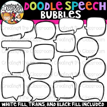 Preview of Doodle Speech Bubbles {Speech Bubbles Clipart}