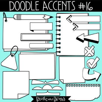 Preview of Doodle Sticky Notes Accents Clipart Set 16
