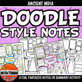 Preview of Doodle Style Notes for Ancient India - Review Graphic Organizer Activity