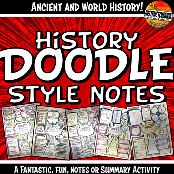 Preview of Doodle Style Notes Ancient & World History Unit Review Activity or Assessment