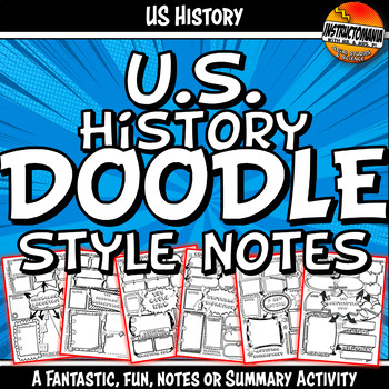 Preview of Doodle Style Notes for US or American History Summary or Review Activity