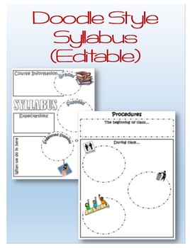 Preview of Doodle Style Syllabus - Editable