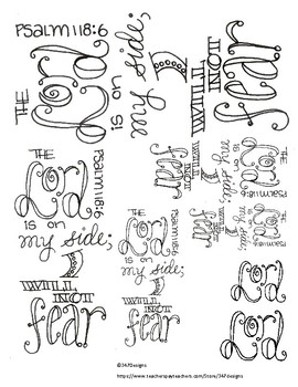 Doodle Verse: Psalm 118:6 by ThreeSingingPigs | Teachers Pay Teachers