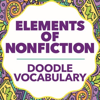 Preview of Doodle Vocabulary - Elements of Nonfiction - 36 Nonfiction Words & Doodles