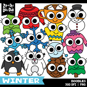 Doodle Winter Clipart Set {Zip-A-Dee-Doo-Dah Designs} | TPT